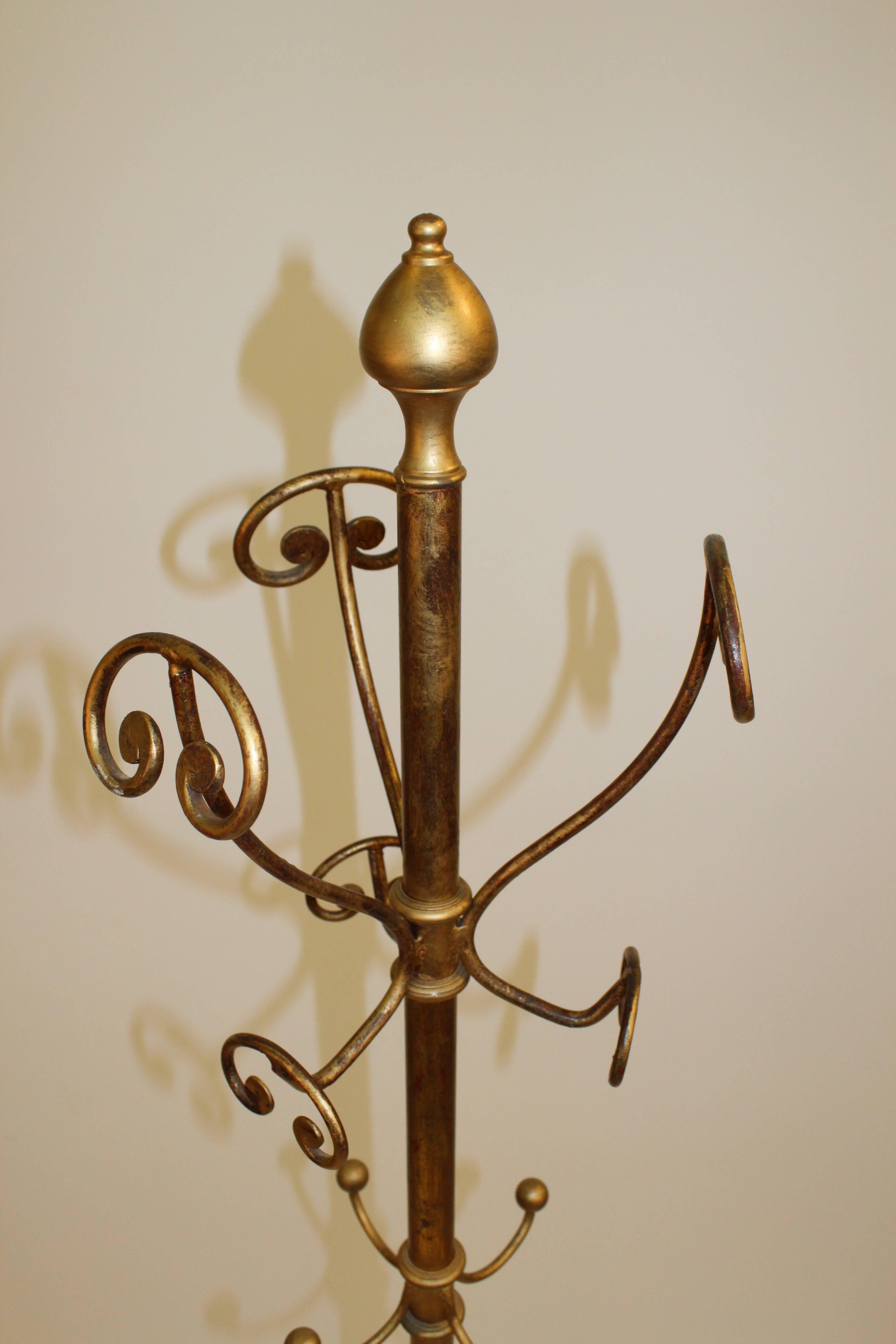 Italian Mid-Century Diminutive Florentine Brass Coat Rack