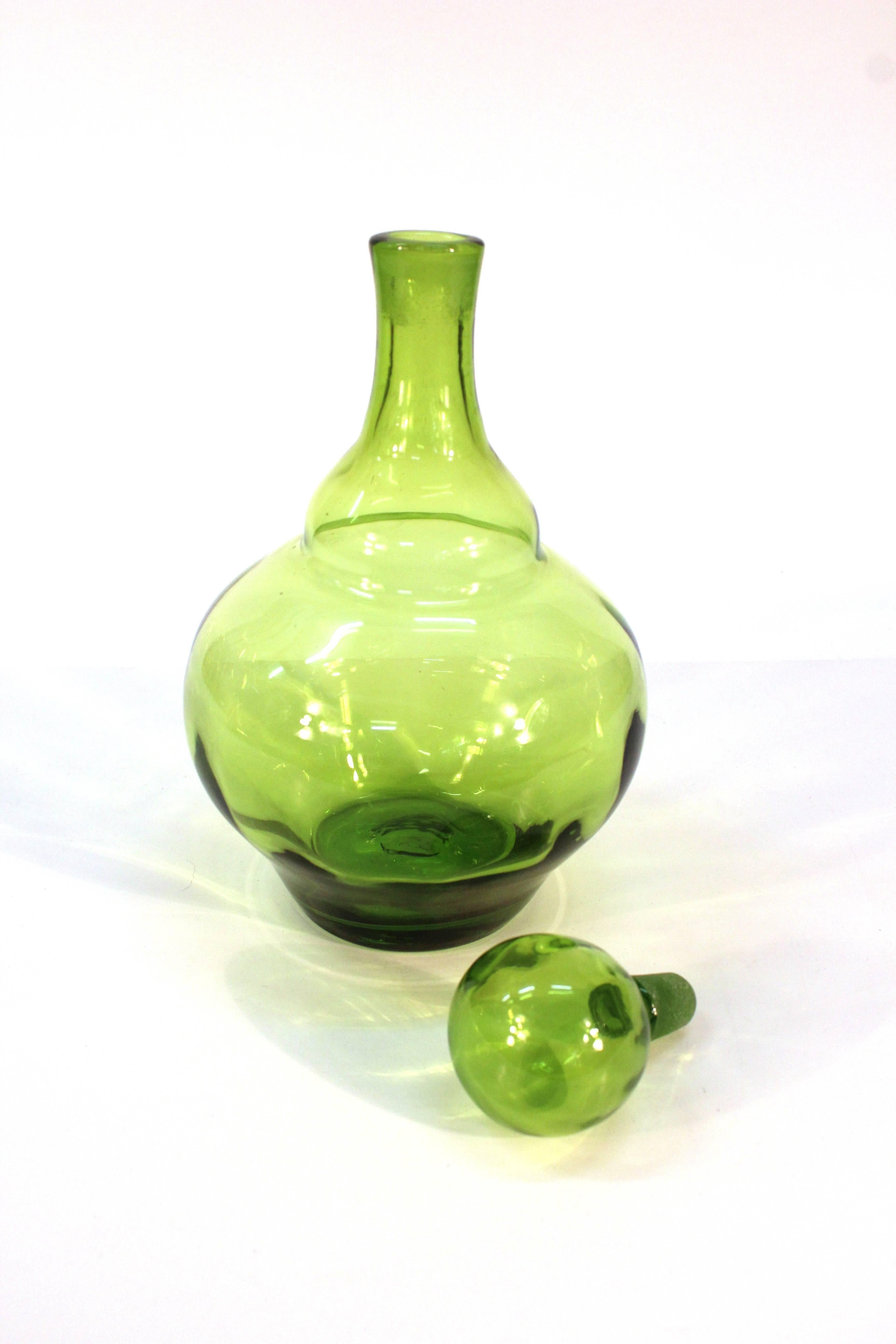 20th Century Collection of Three Olive Glass Pieces by Blenko