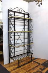 Mid-Century Brass and Metal Bakers Rack