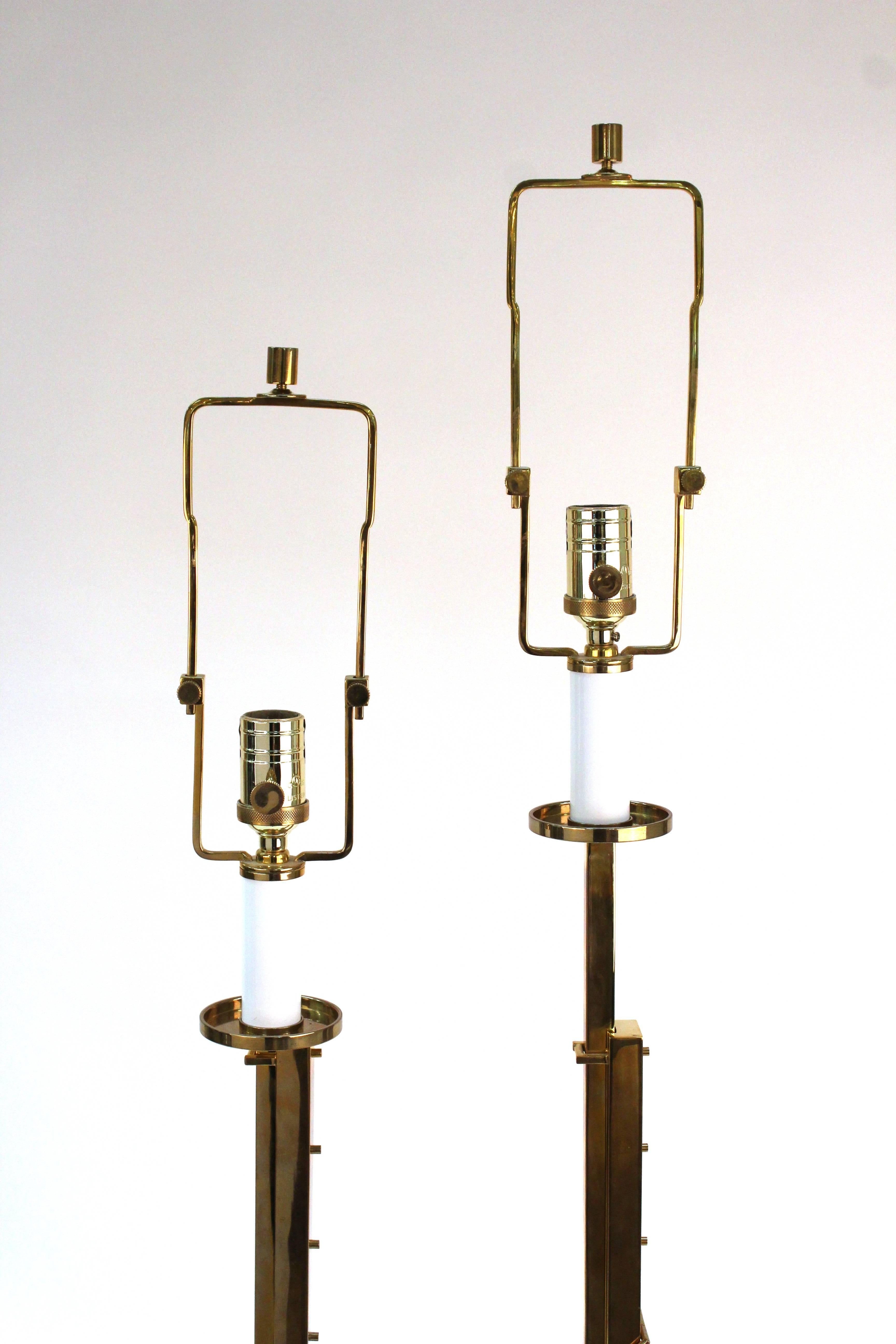 Pair of Ralph Lauren Polished Brass Table Lamps In Good Condition In New York, NY
