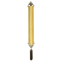 Brass Bell Pull with Yellow Floral Fabric