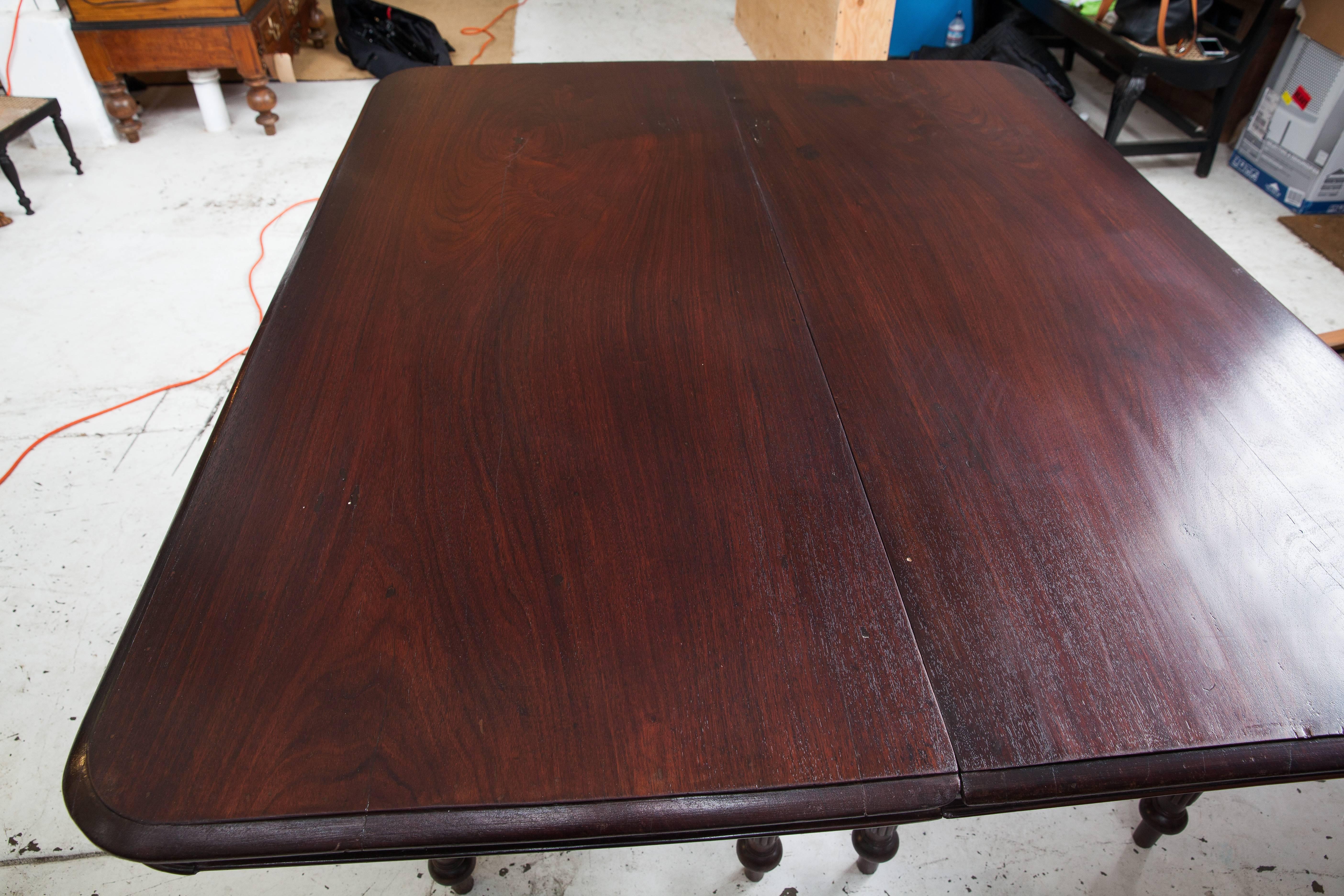 Rosewood British Campaign Dining Table For Sale 1