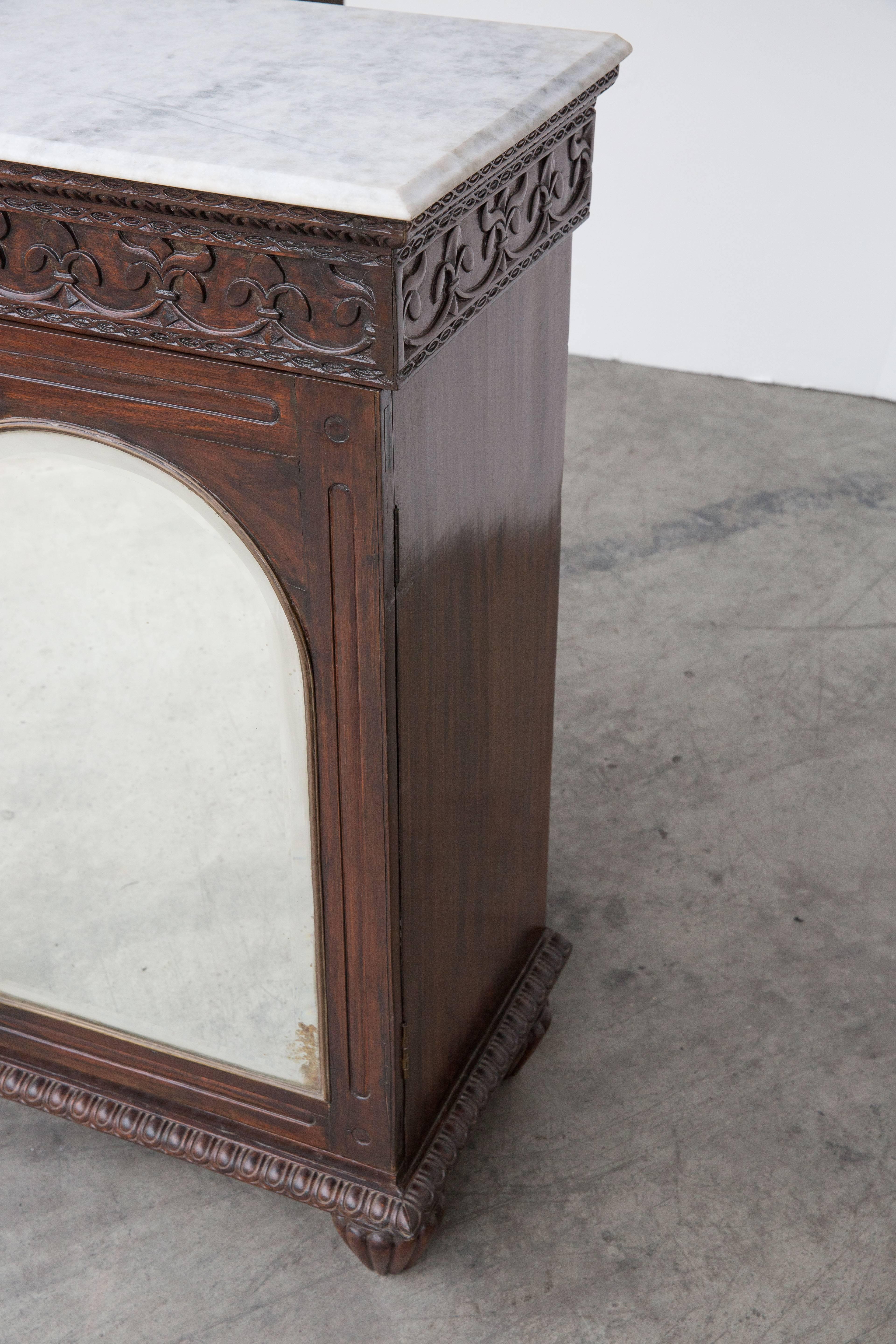 20th Century Anglo-Indian Marble-Top Cabinet