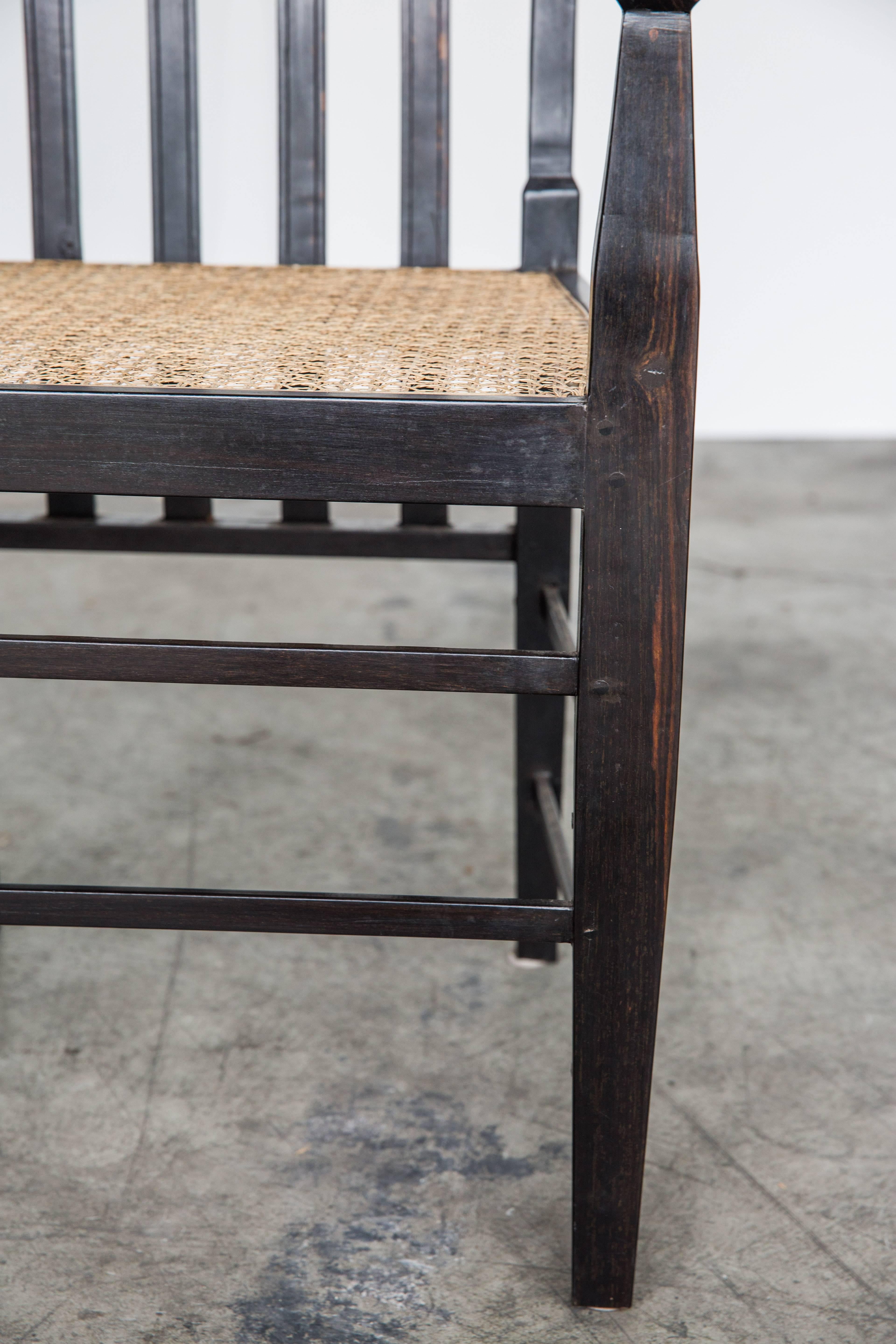 19th Century Set of 2 Anglo-Indian Ebony Straight Back Armchair