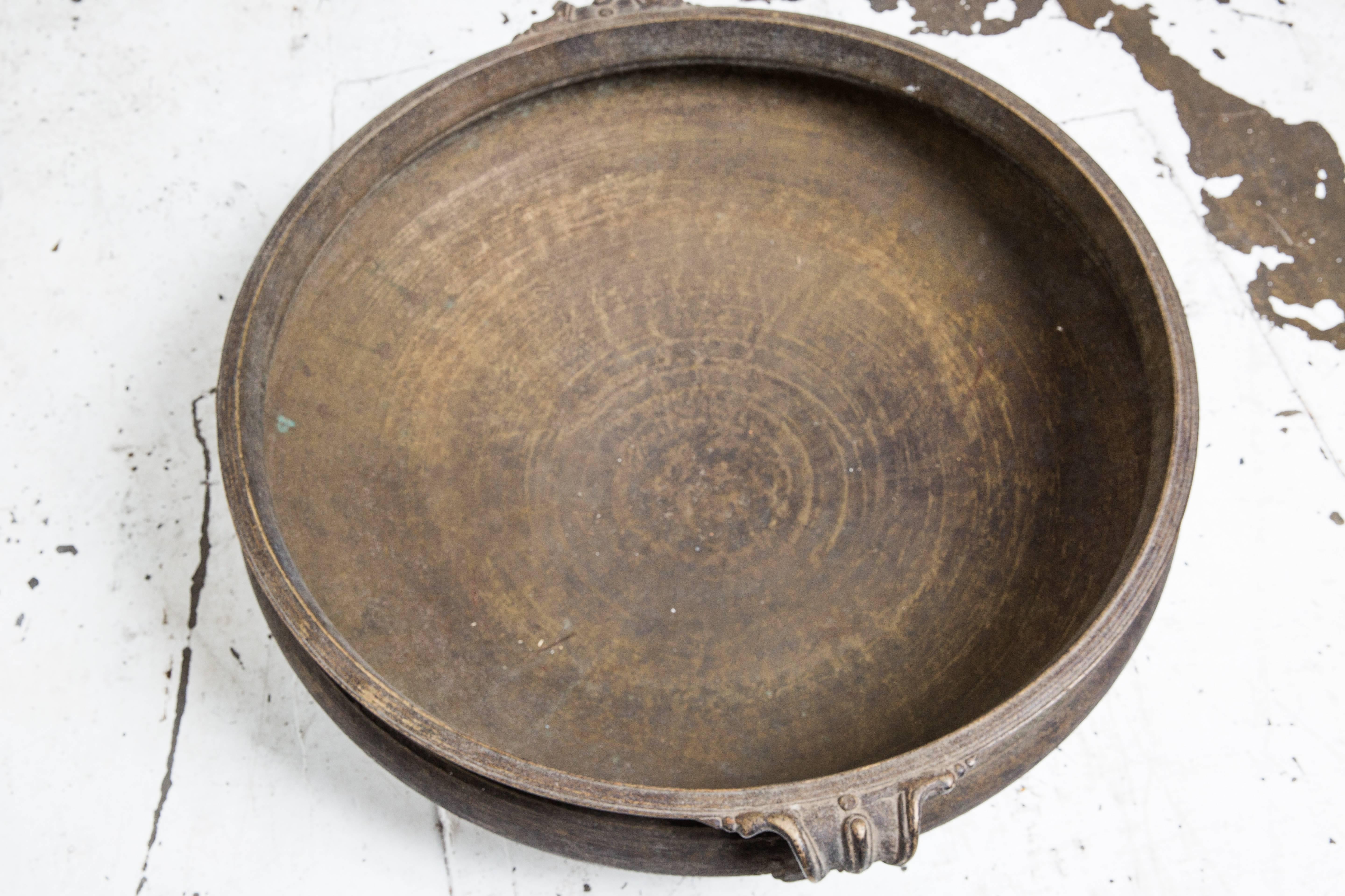 Solid Brass Indian Urli or Temple Bowl For Sale 2