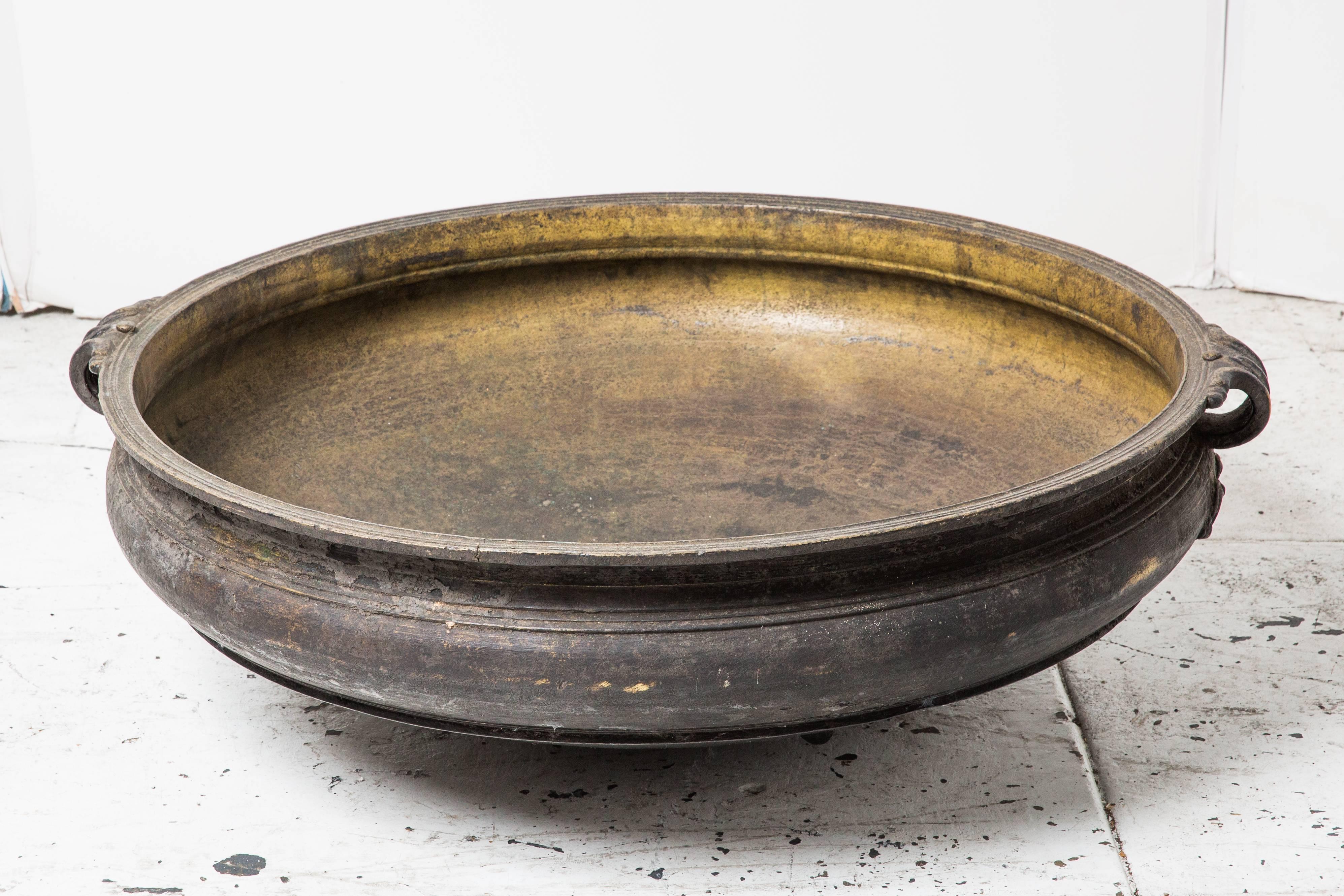 Solid Brass Indian Urli or Temple Bowl For Sale 1