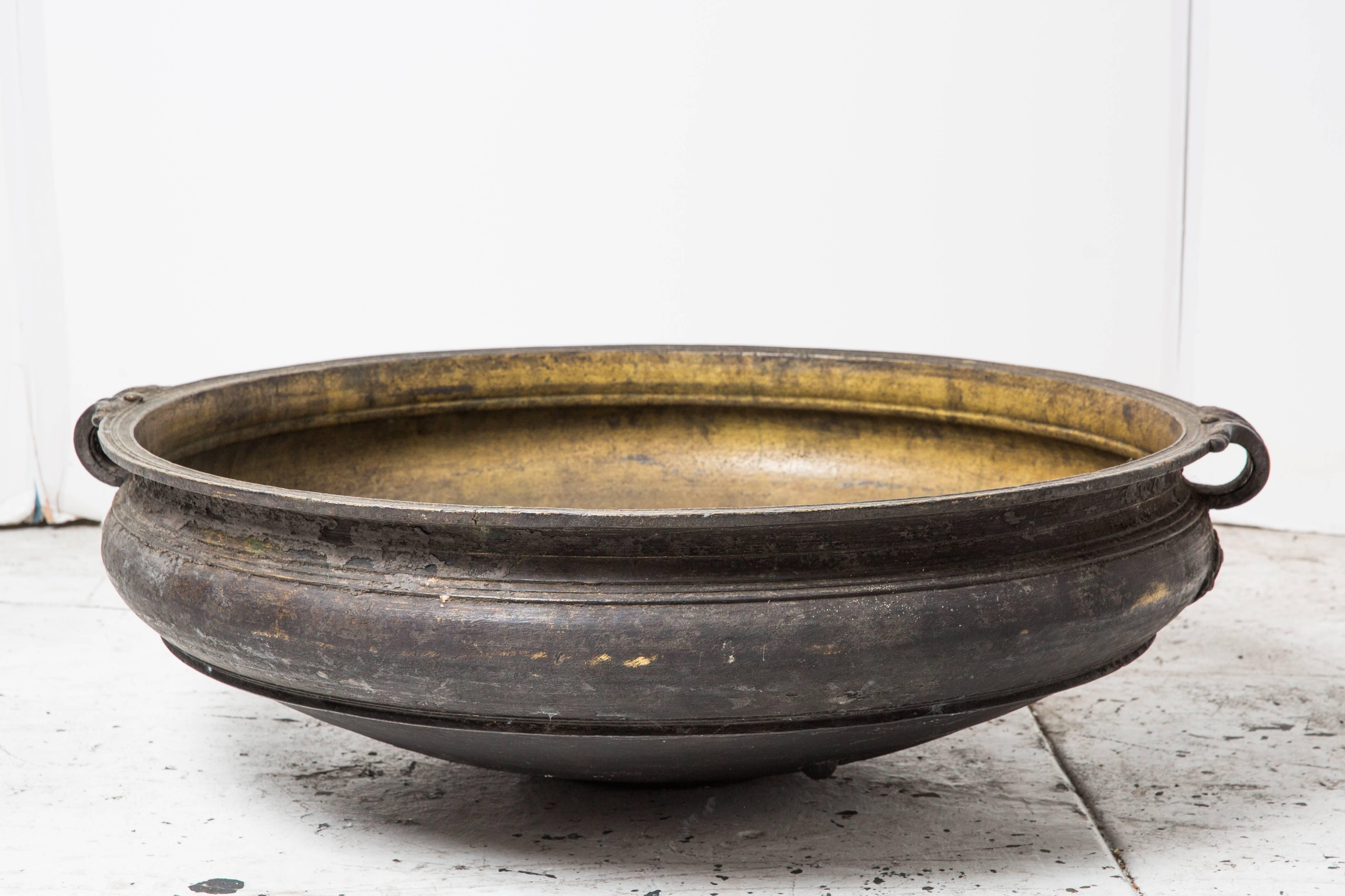 Solid Brass Indian Urli or Temple Bowl For Sale 3