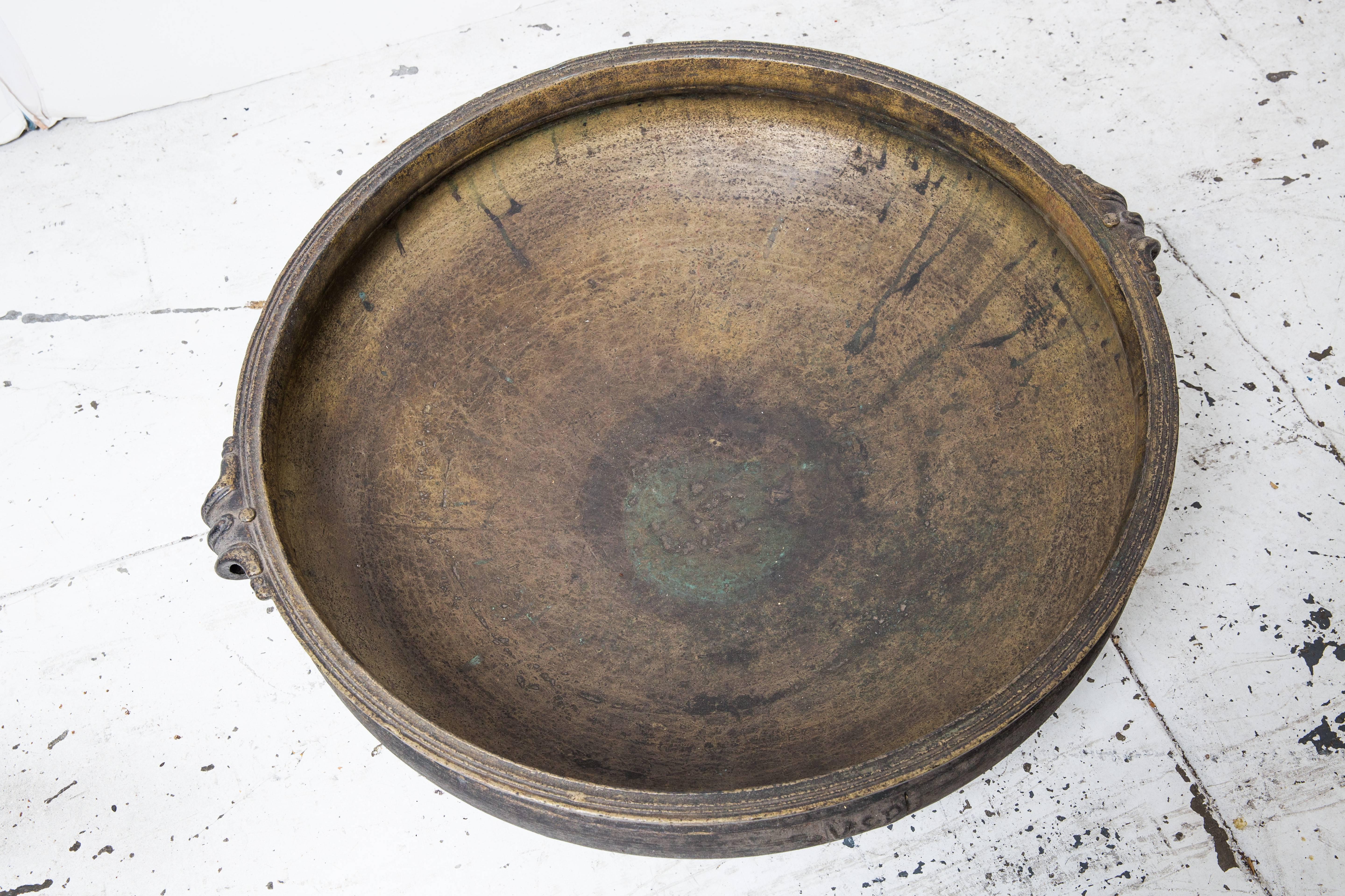 Solid Brass Indian Urli or Temple Bowl For Sale 4