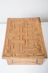 Wood Stool from Suriname with Carving and Paint