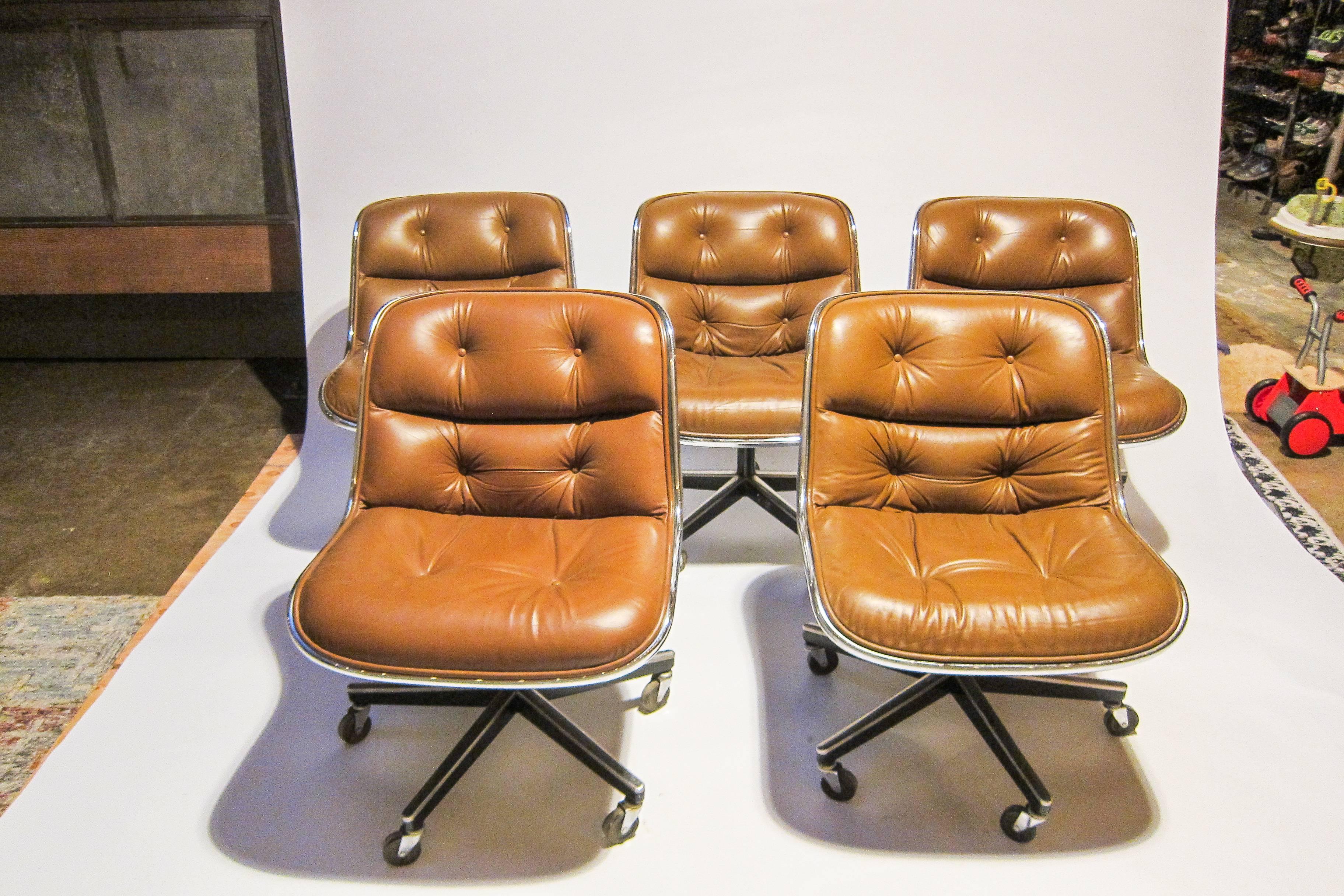 Late 20th Century Leather Executive Chair by Charles Pollock for Knoll For Sale