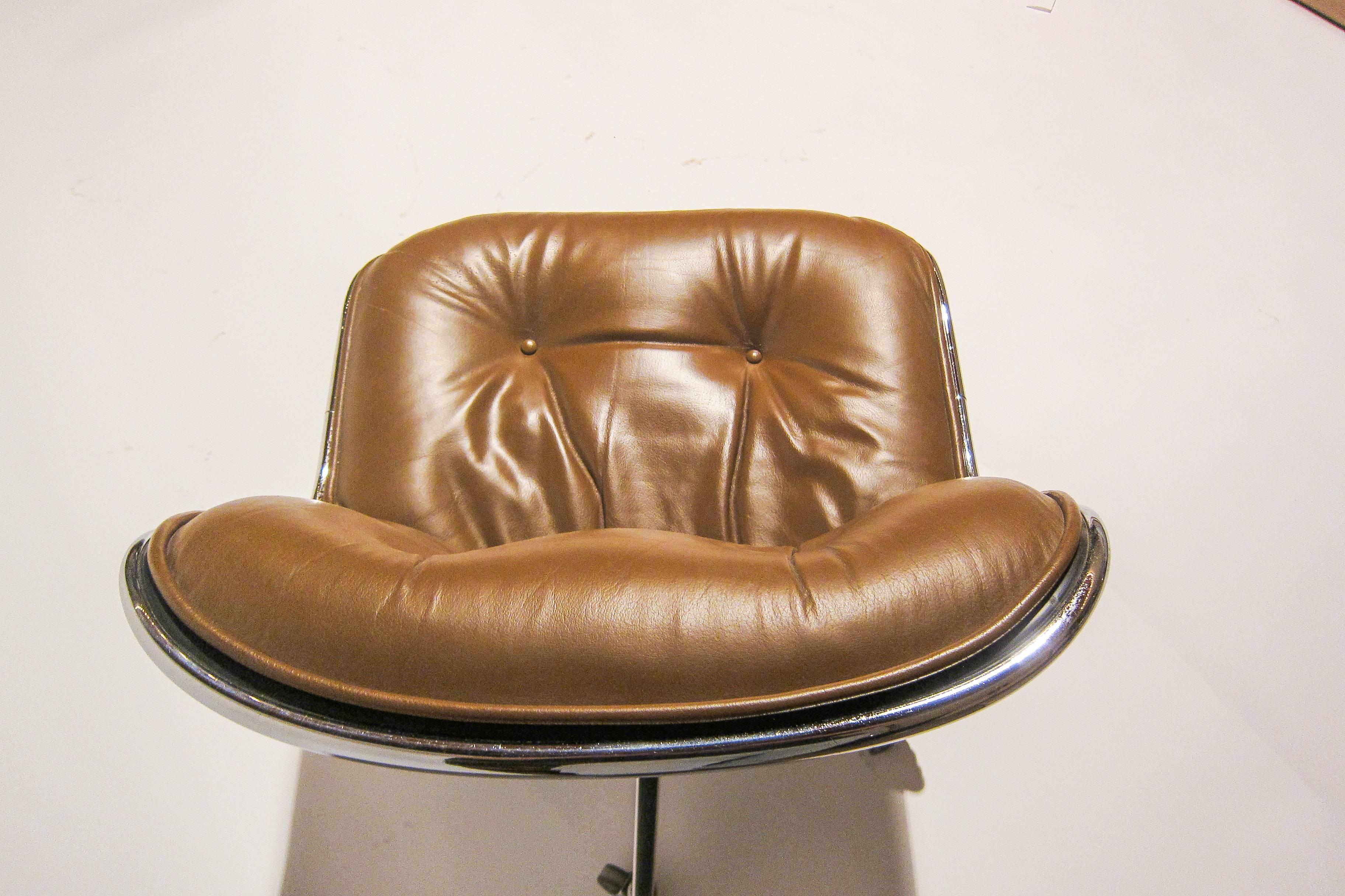 American Leather Executive Chair by Charles Pollock for Knoll For Sale