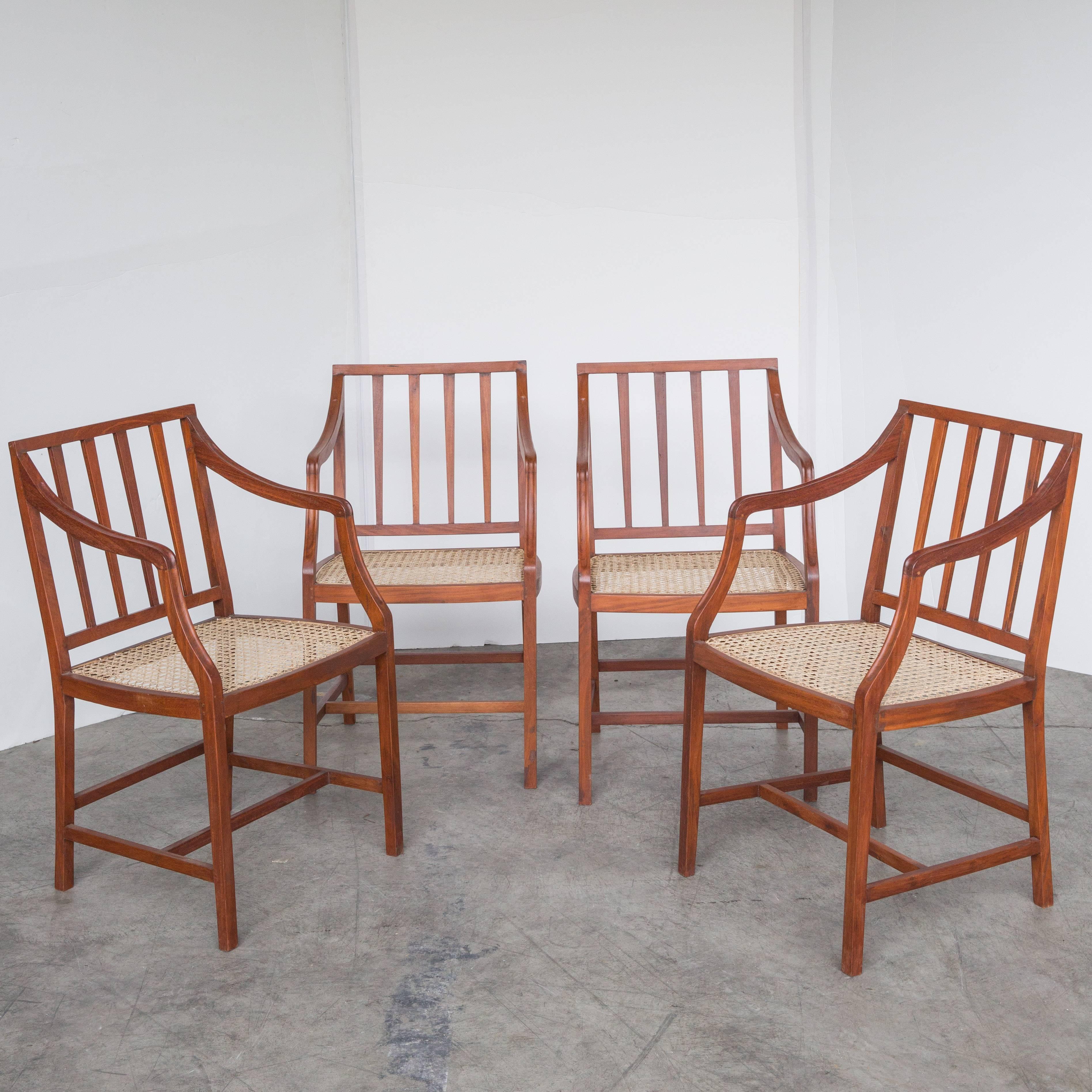 Simple and elegant caned chairs made from rare nadun wood.