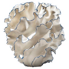 Ruffled Blue and White Porcelain Sculpture, Sandra Davolio