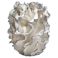 White Wavy Porcelain Sculpture, Sandra Davolio