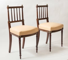 Pair of Gold Trimmed Neoclassical Opera Chairs