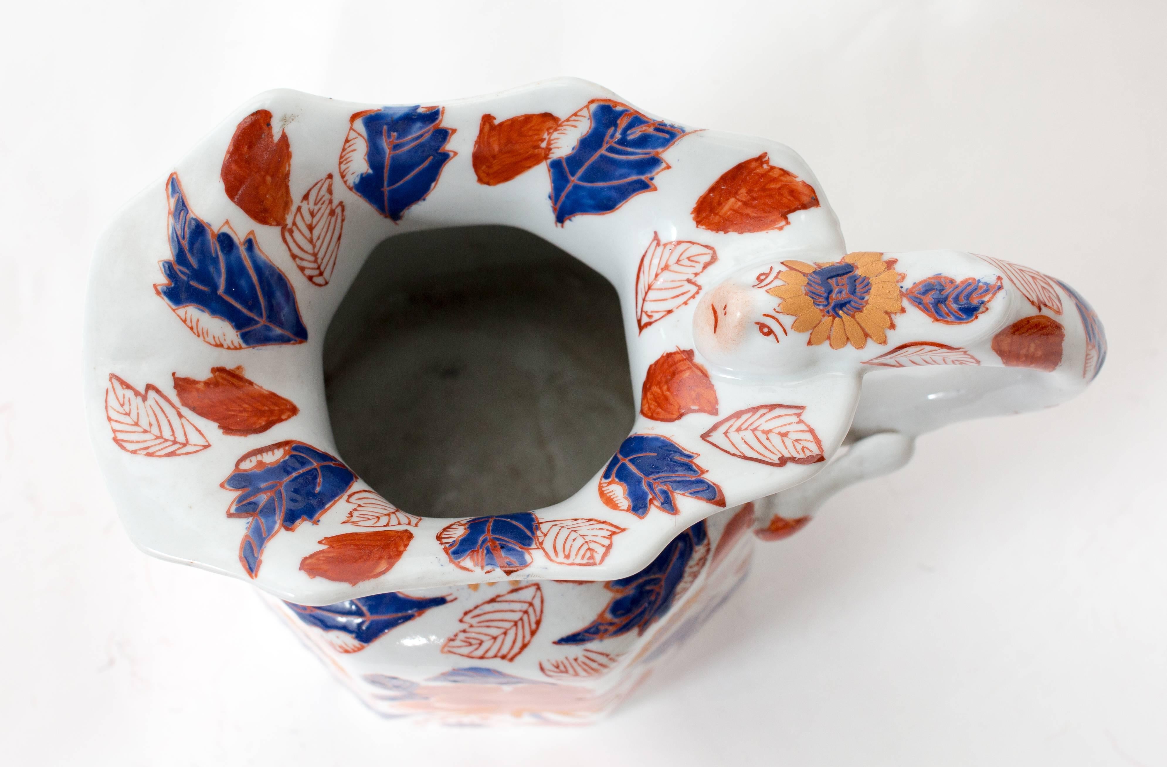 Anglo-Japanese Blue, Purple and Orange Porcelain Pitchers from China For Sale
