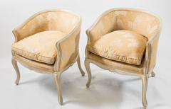 Pair of Louis XV Bergere Chairs with Carved Shell Motifs