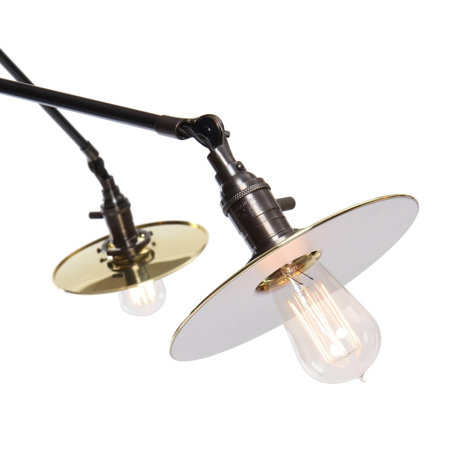 Verstellbare 3-Arm-Stehlampe von O.C. Weiß für O.C. Grafschaft Whiting, 1900er (Patiniert) im Angebot