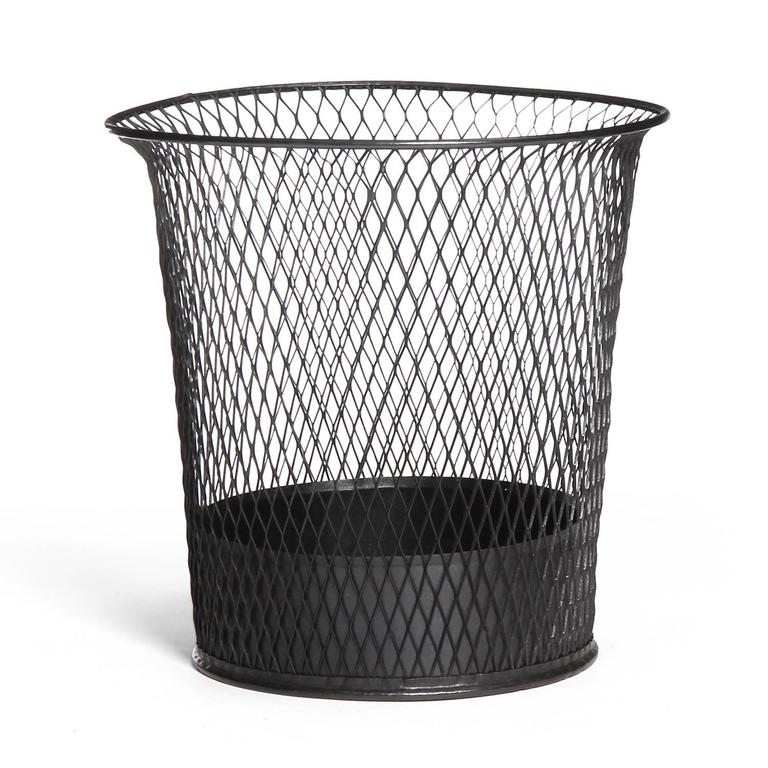 Braided Steel Waste Basket For Sale at 1stdibs