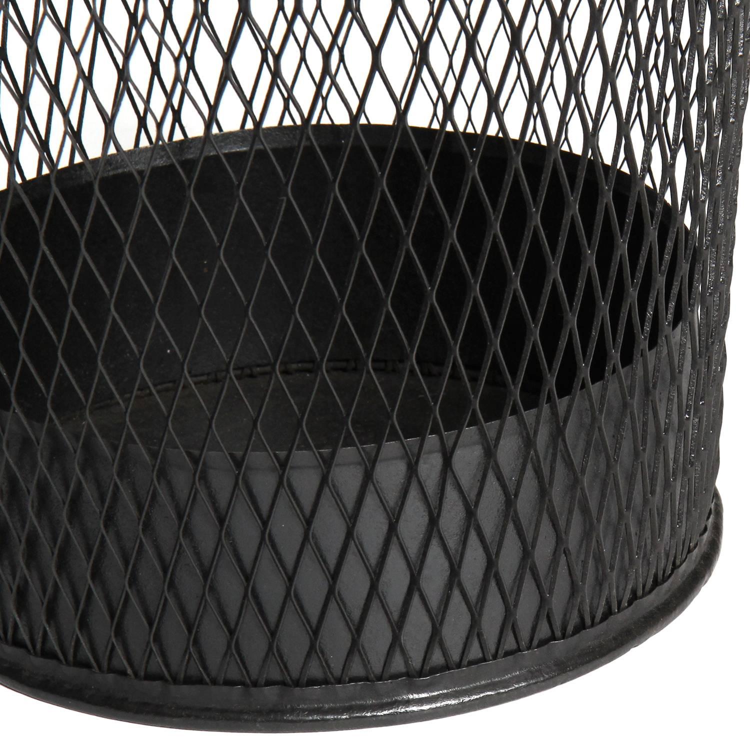 Braided Steel Waste Basket In Good Condition In Sagaponack, NY