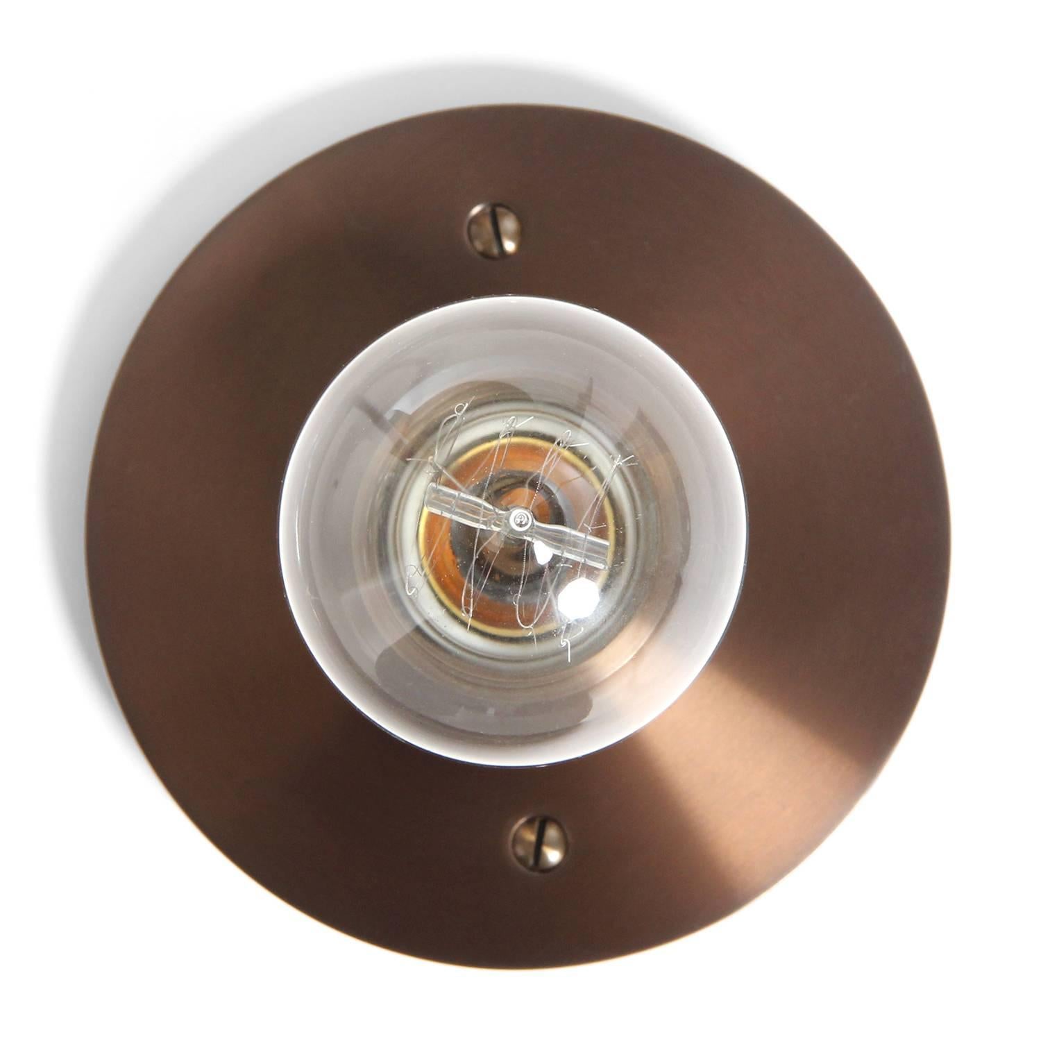 Industrial Wyeth Original Round Flushmount Light Fixture For Sale