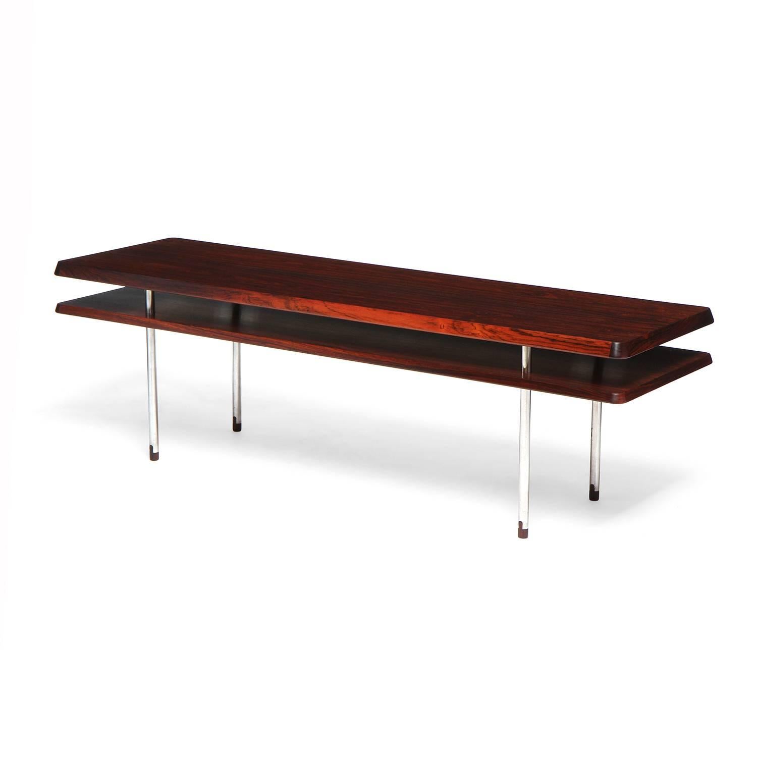 Danish Modern Rosewood Table / Bench by Johan Hagen In Good Condition In Sagaponack, NY