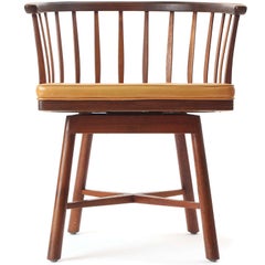 Pair of Swiveling Barrel Back Chairs by Edward Wormley for Dunbar, 1950s