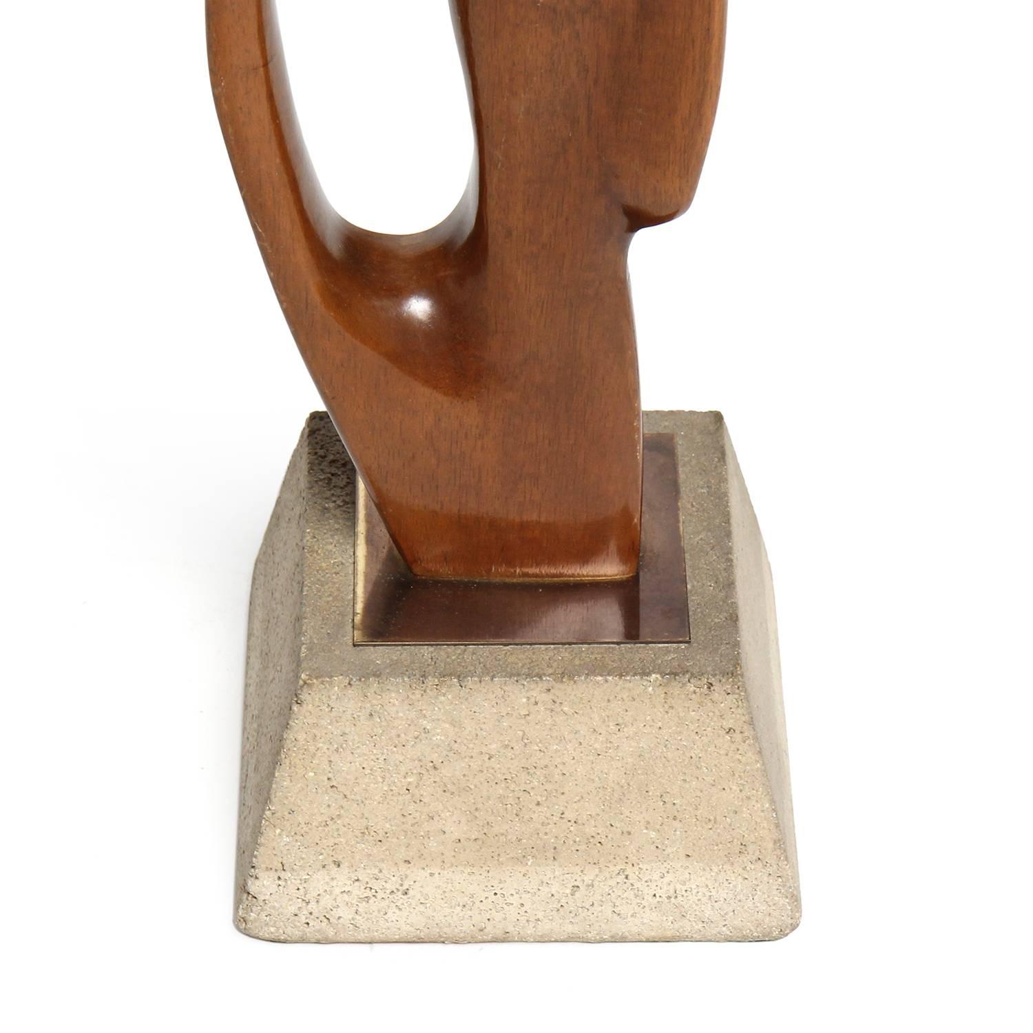 Mid-20th Century Biomorphic Wooden Table Lamp For Sale