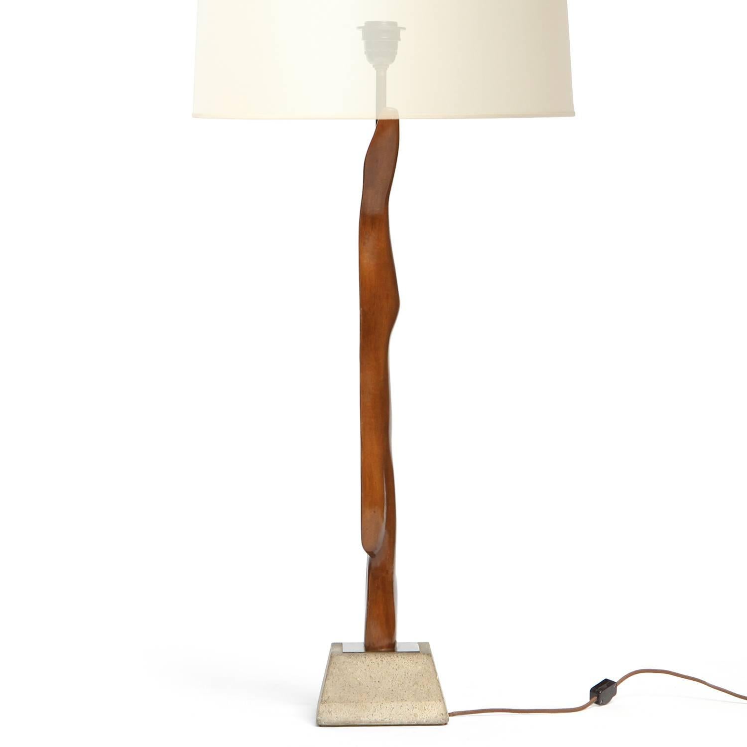 American Biomorphic Wooden Table Lamp For Sale