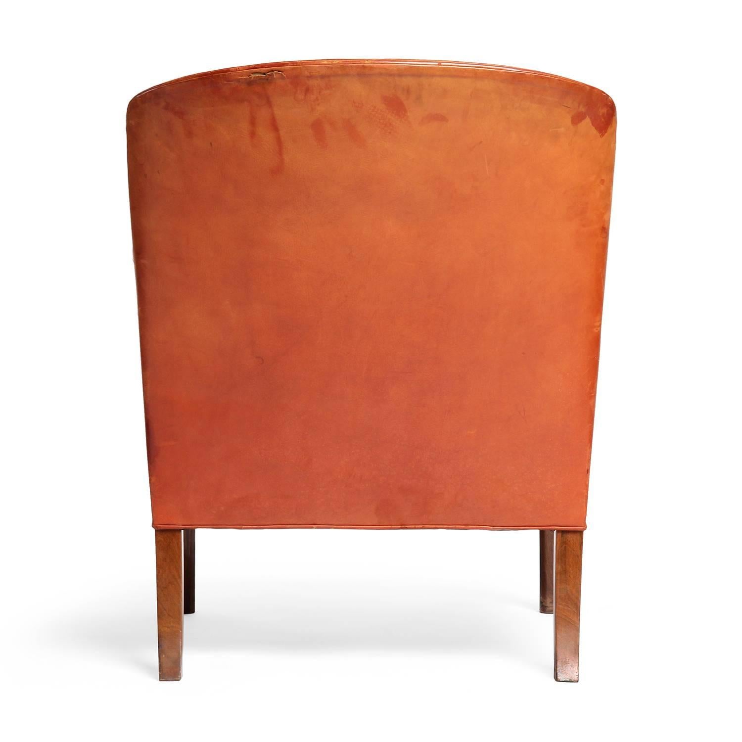 Danish Leather Lounge Chair by Ole Wanscher