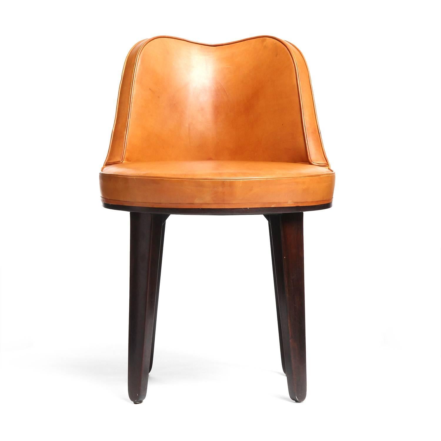 Mahogany Swivel Chair by Edward Wormley
