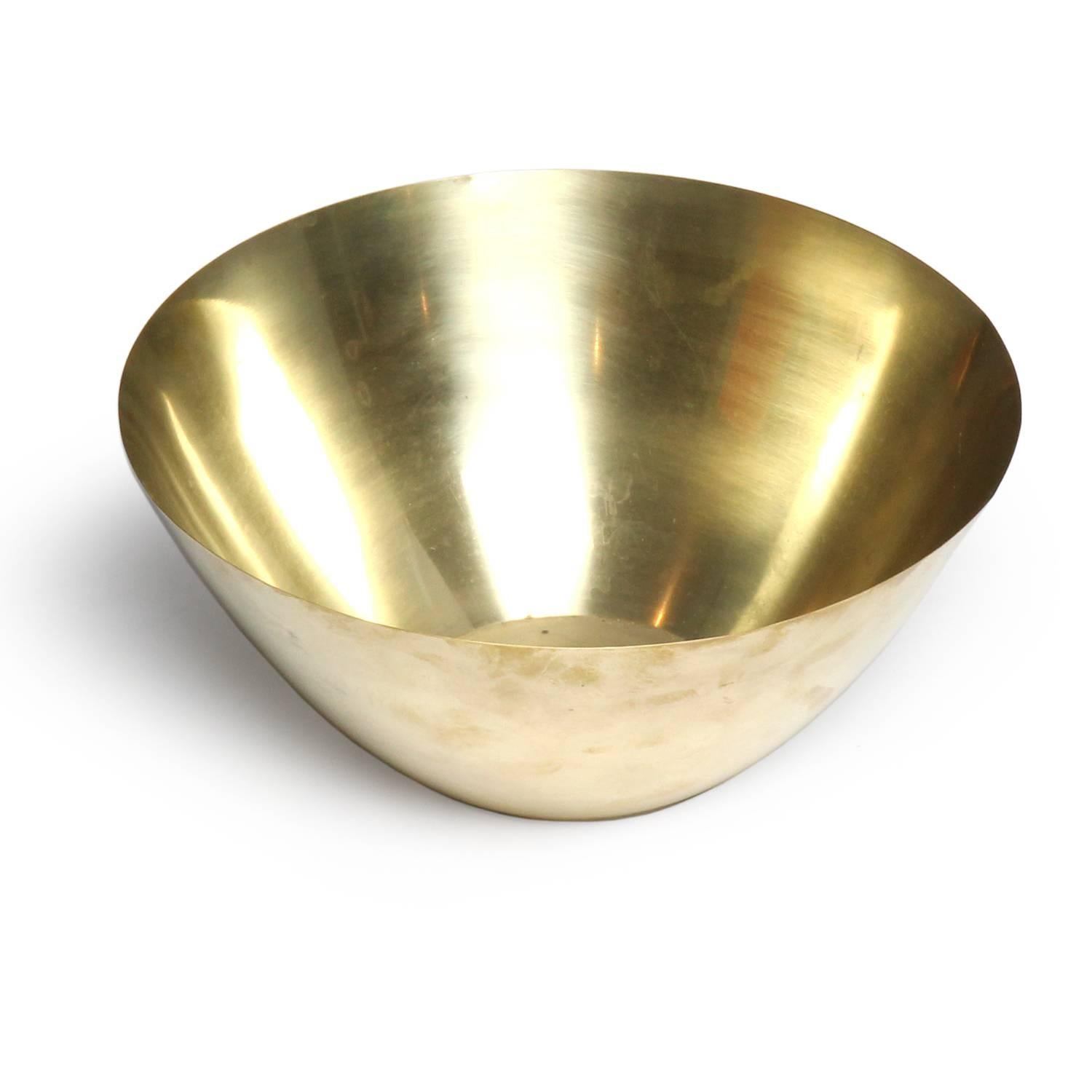 Scandinavian Modern Turned Brass Bowl by Arne Jacobsen for Stelton