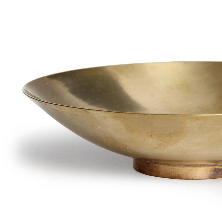 Spun Brass Bowl by Ronald Hayes Pearson For Sale at 1stDibs shallow