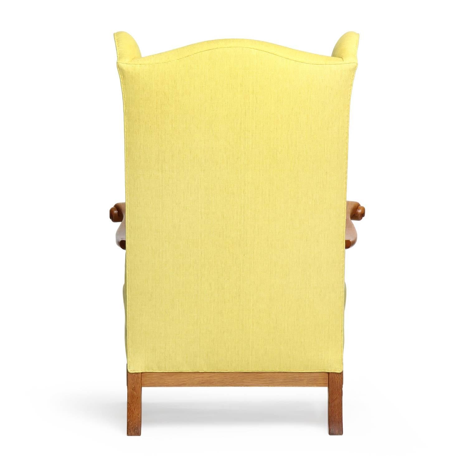 1960s Unattributed Danish Wingback Chair In Good Condition For Sale In Sagaponack, NY