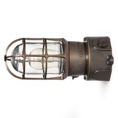 Industrial Bronze Caged Light by Russell & Stoll Co