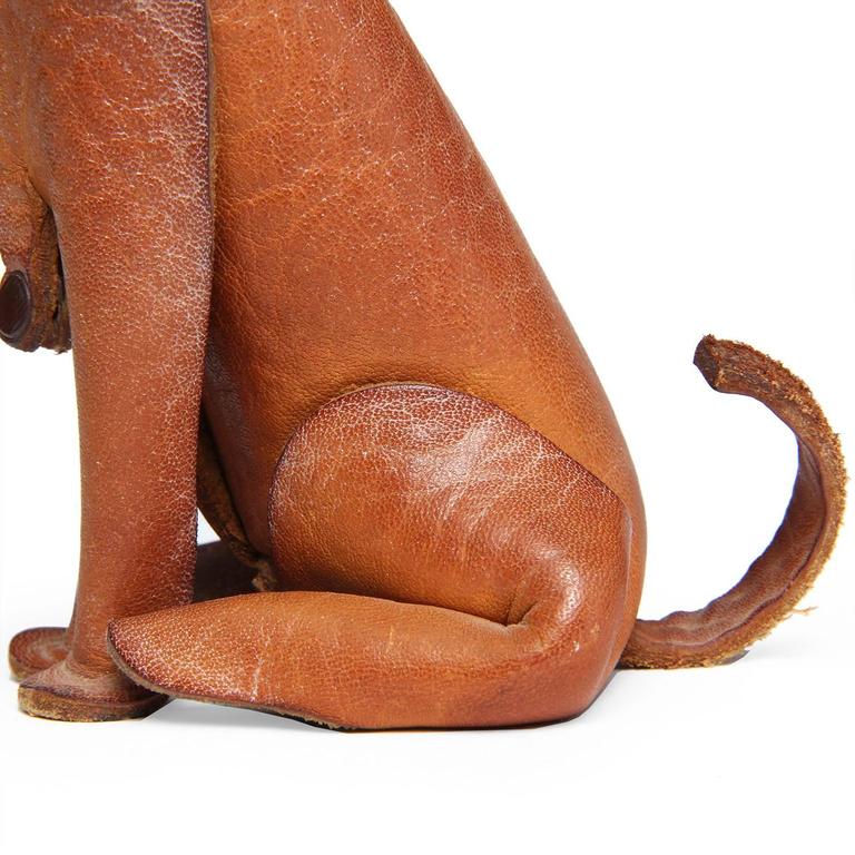 Seated Leather Dog by Deru For Sale at 1stDibs