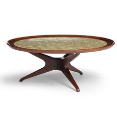 Sculptural Capiz Topped Low Table