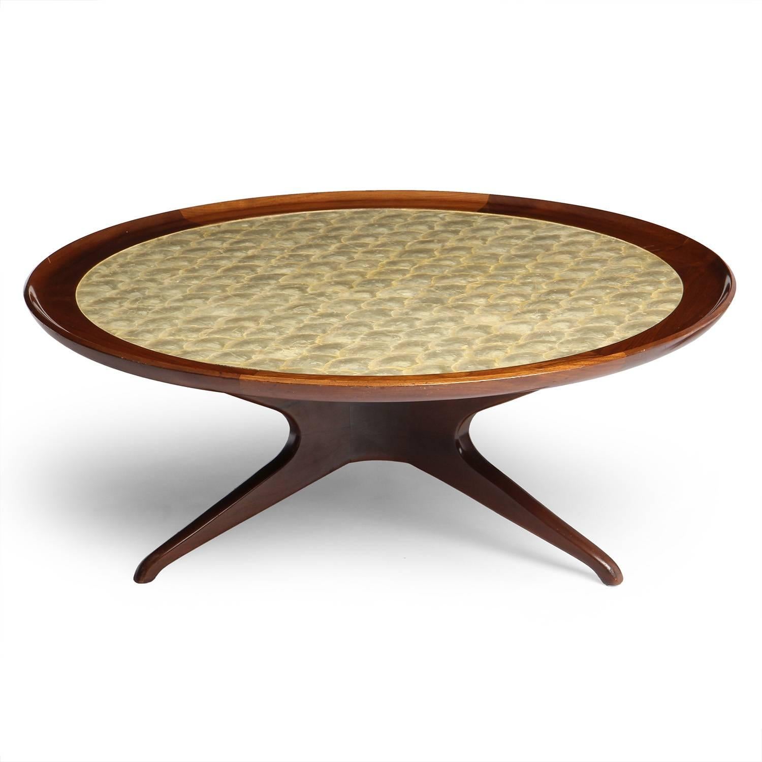 Sculptural Capiz Topped Low Table 2