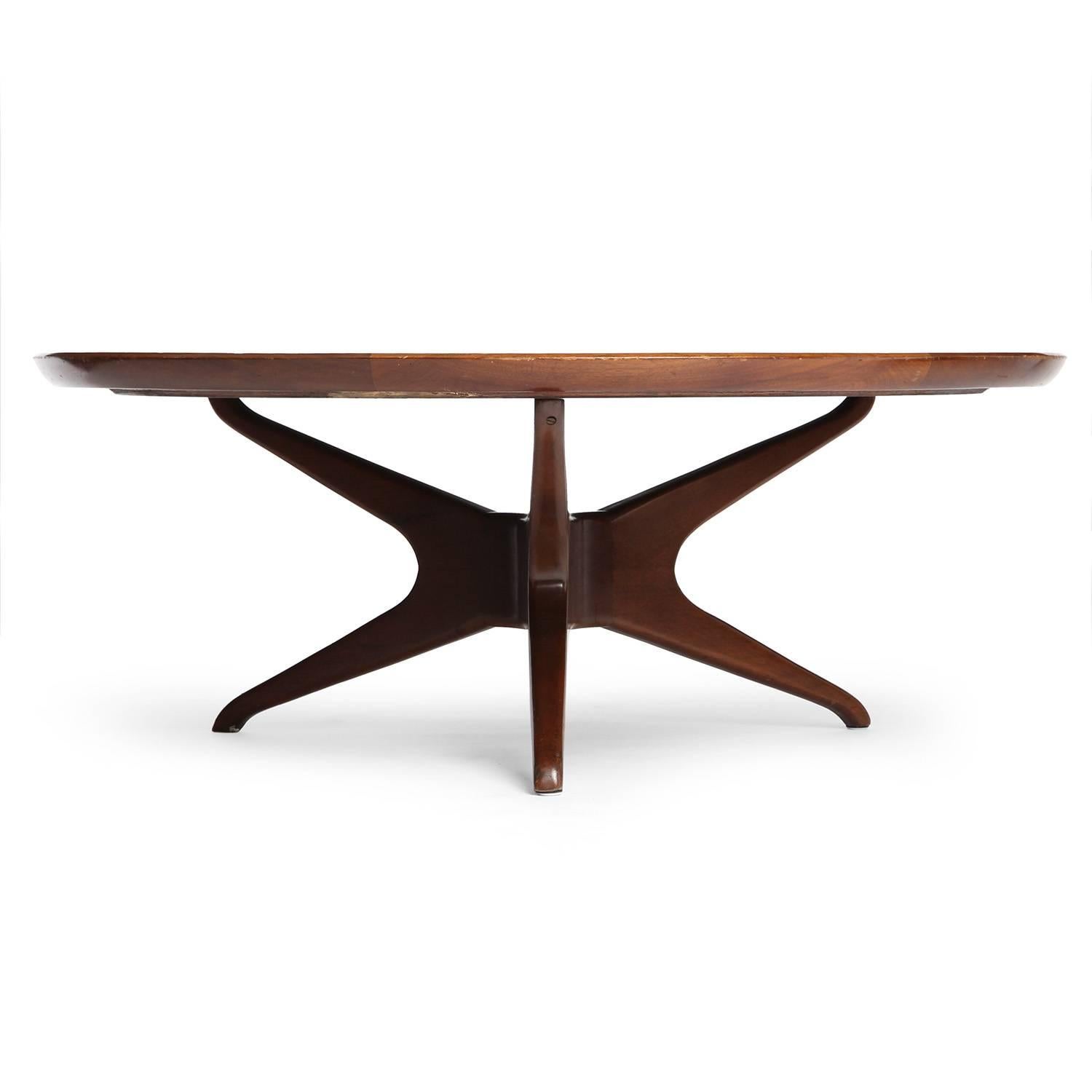 Mid-20th Century Sculptural Capiz Topped Low Table