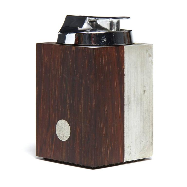 Brushed Modernist Table Lighter by Ronson For Sale