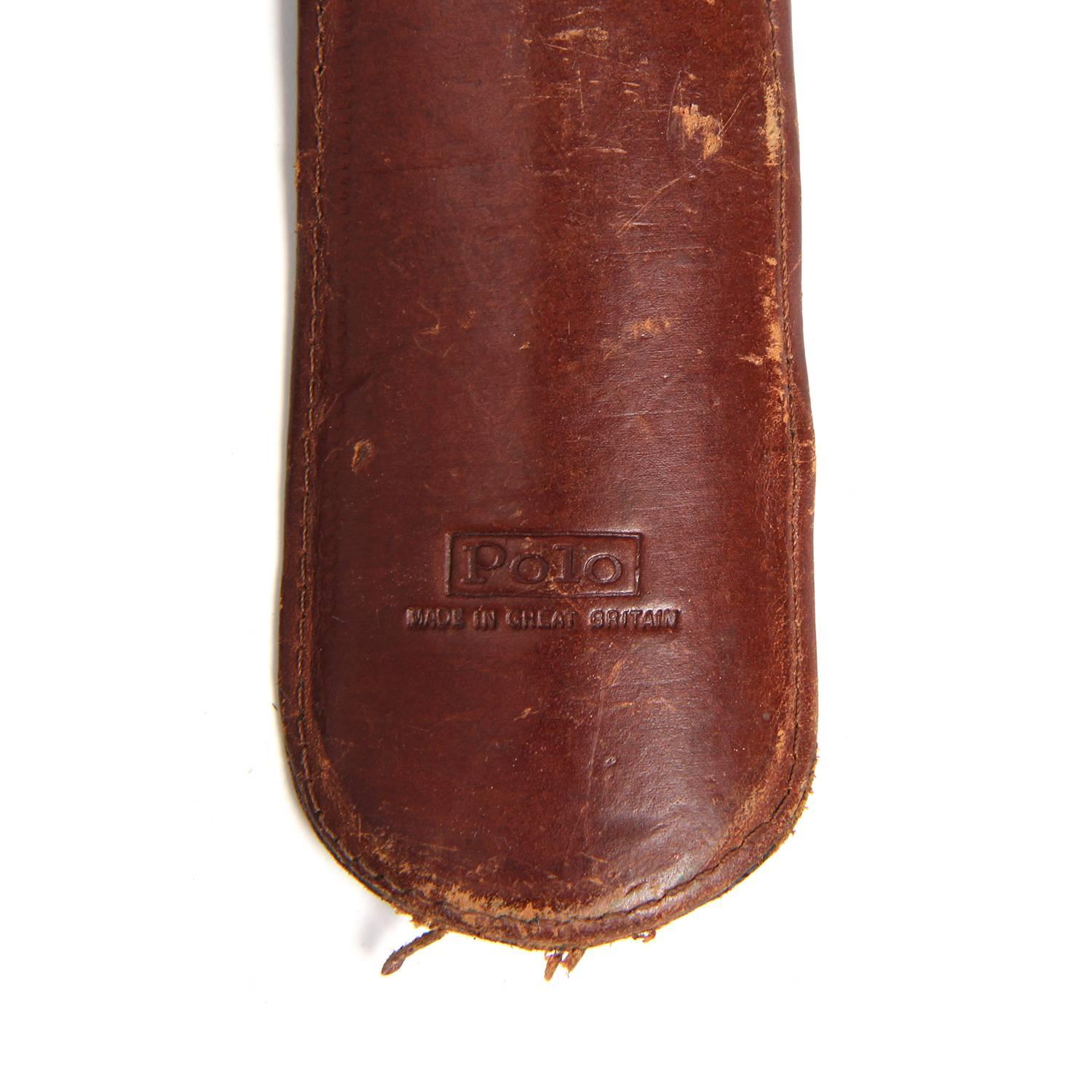 English Leather-Wrapped Shoe Horn For Sale