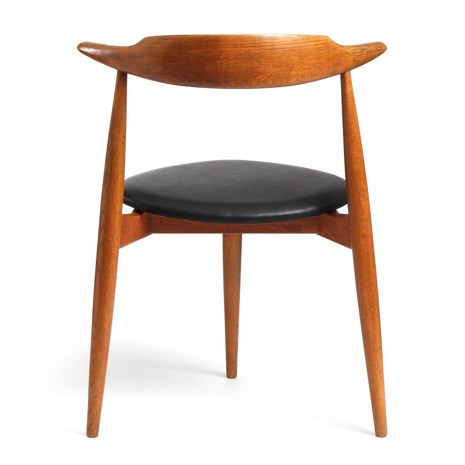 Leather Stacking Heart Chair by Hans J. Wegner