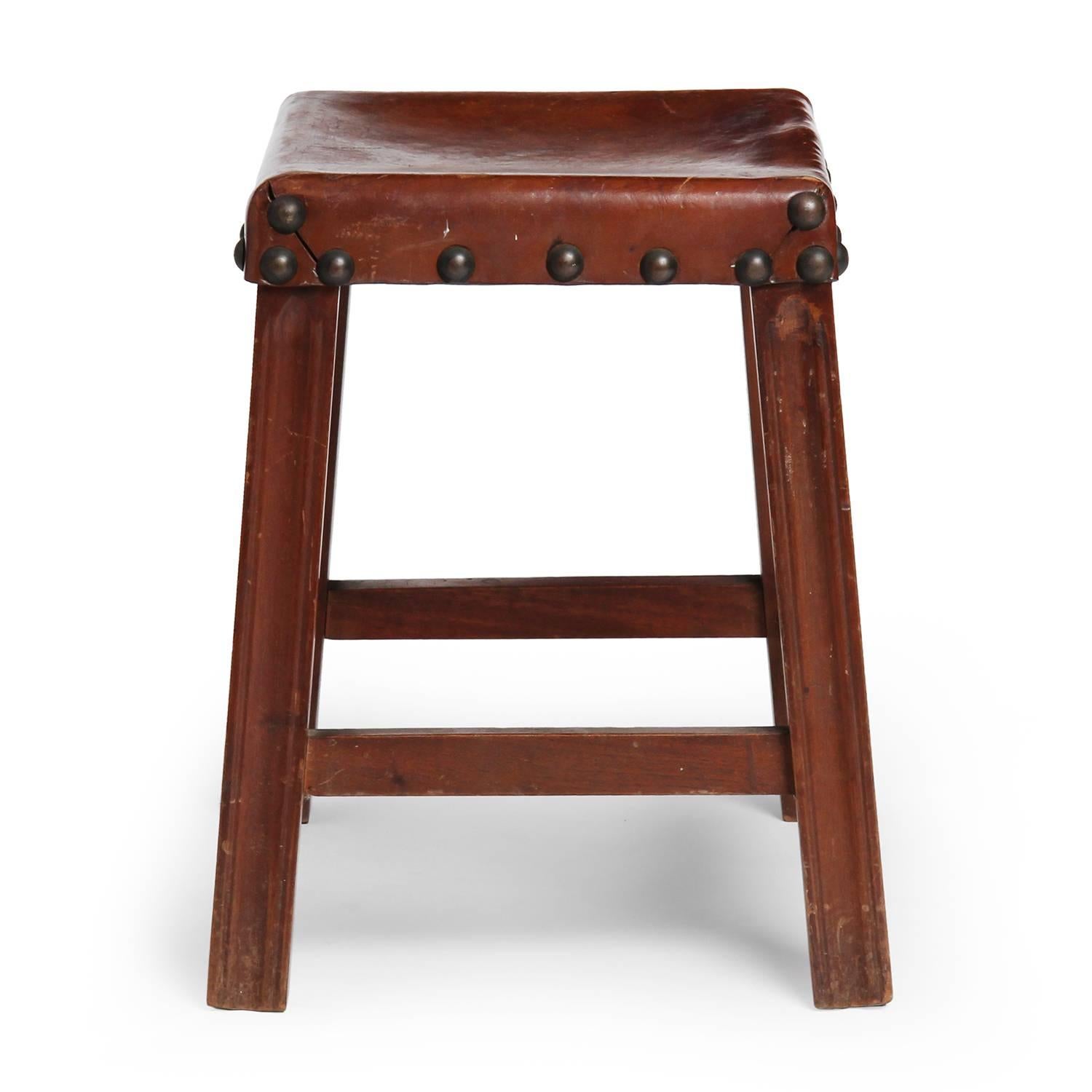 American Leather Topped Stool
