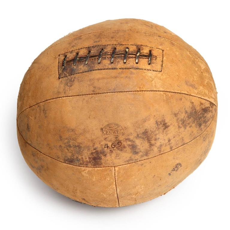 American Vintage Leather Medicine Ball For Sale