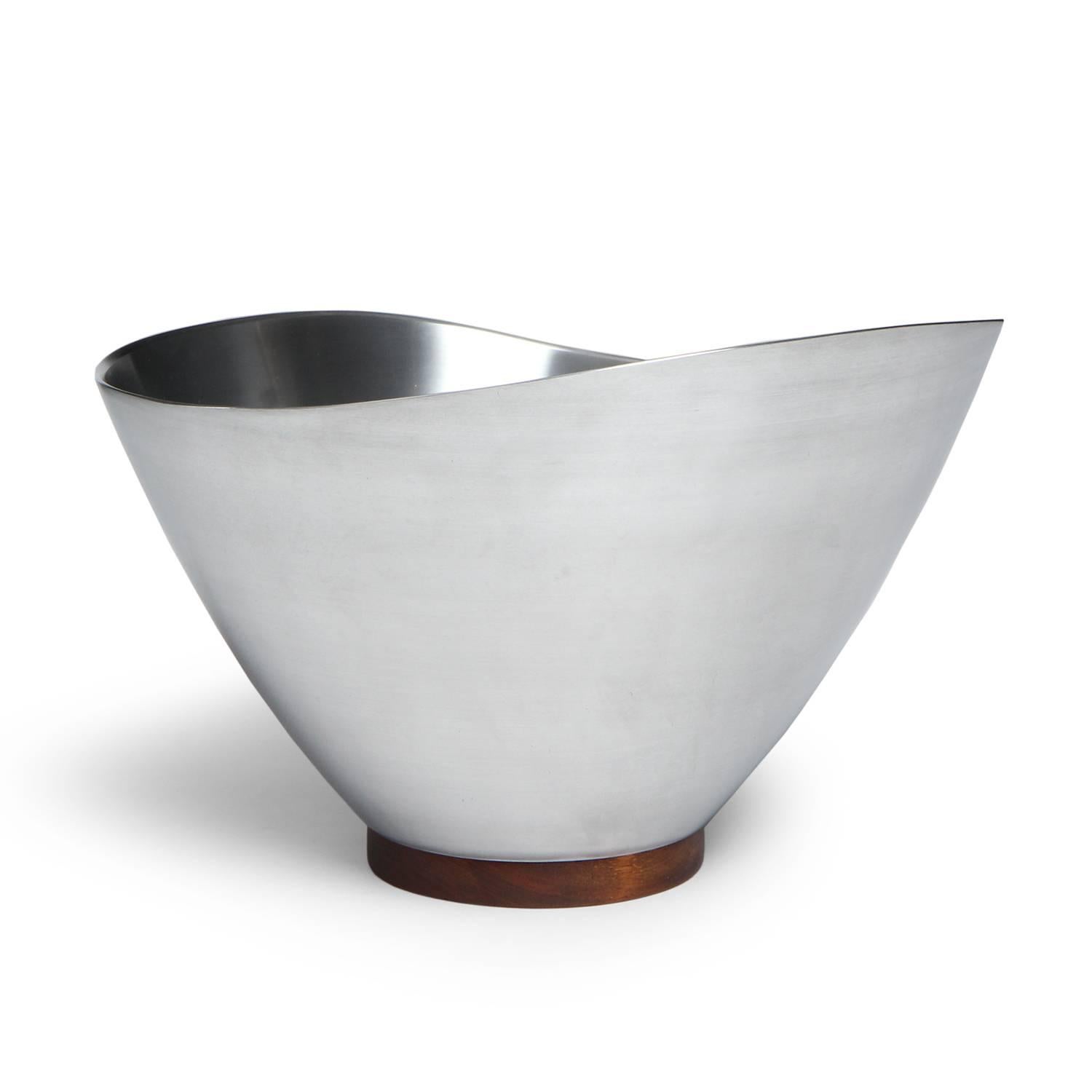 Spun Steel Footed Bowl In Good Condition In Sagaponack, NY