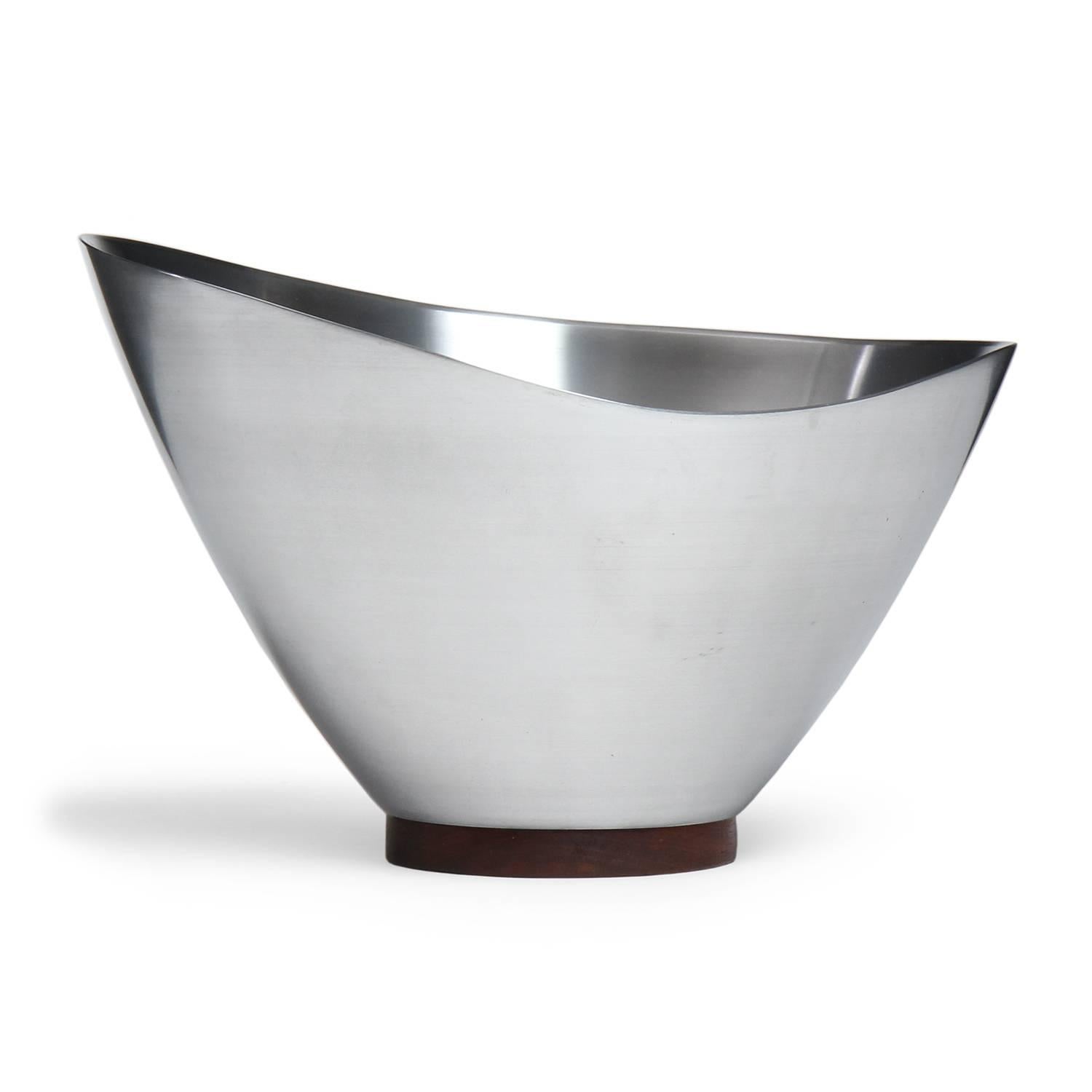 Mid-20th Century Spun Steel Footed Bowl