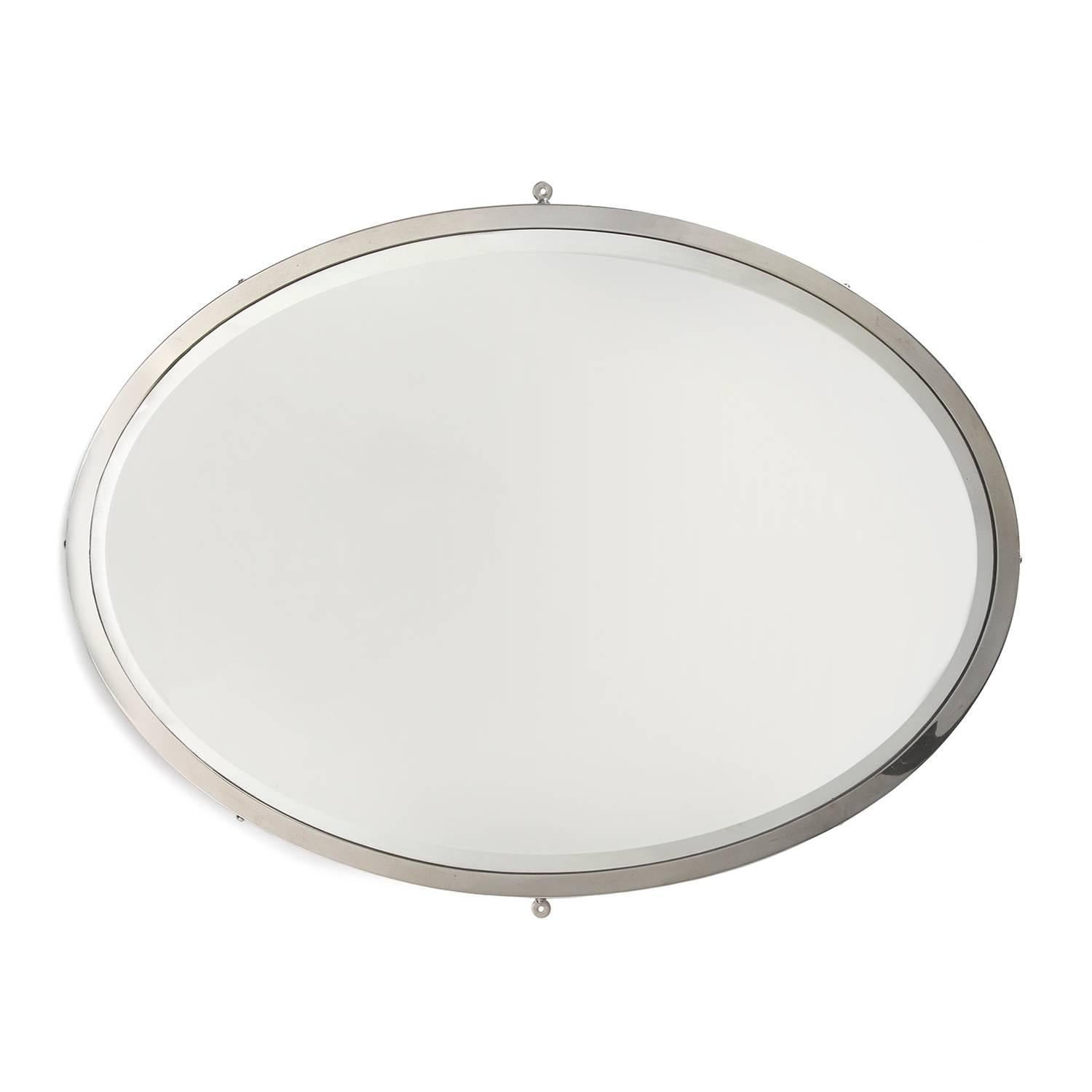 Arts and Crafts Nickeled Wall Mirror