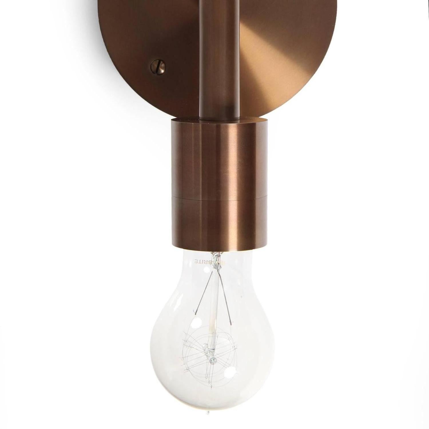 Industrial Brass Wall Sconce Double Light Fixture by Wyeth