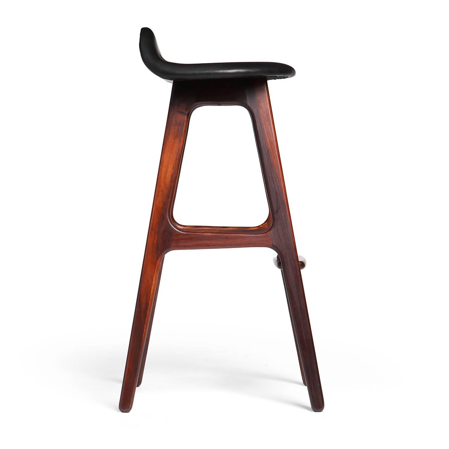 Scandinavian Modern Rosewood Barstool by Erik Buch