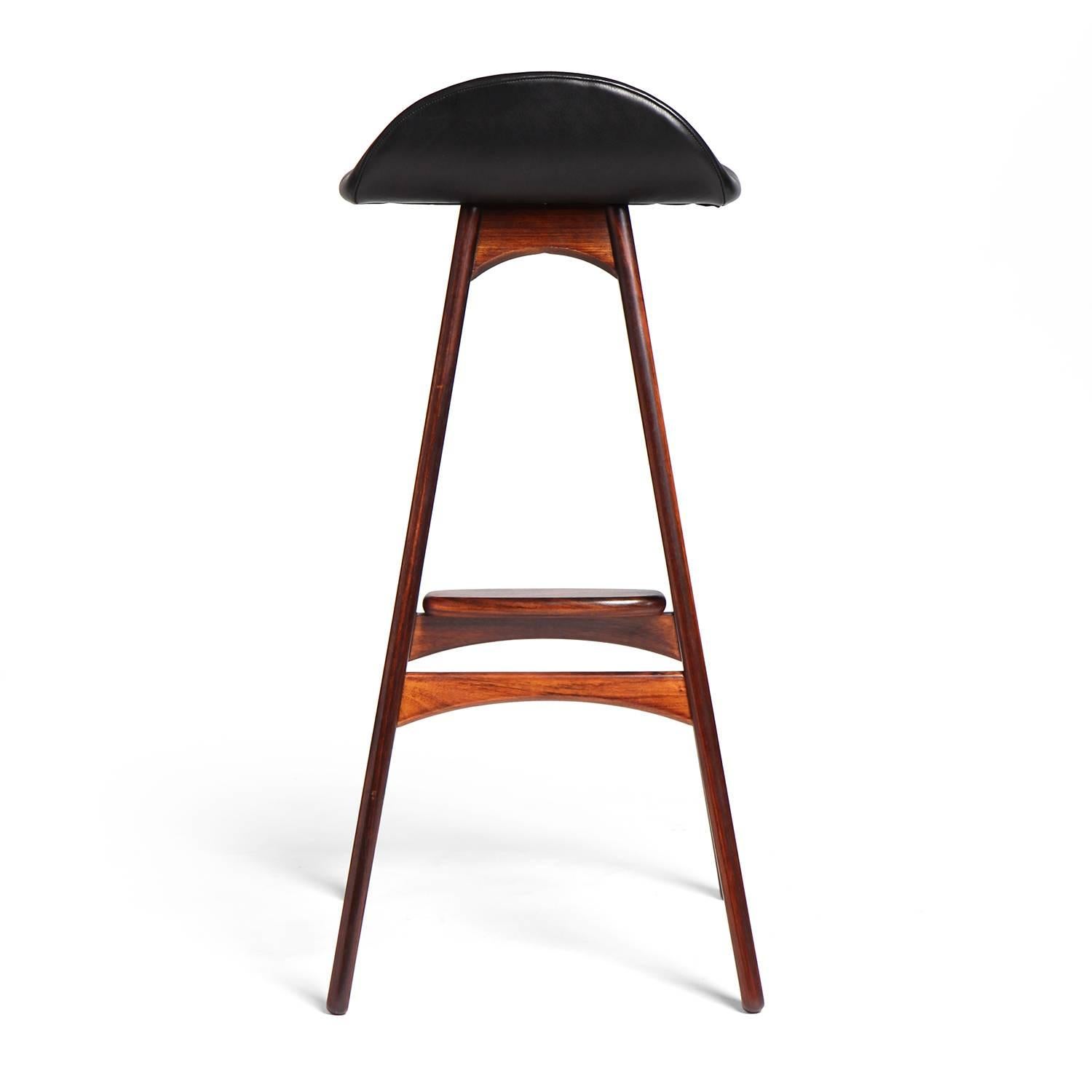 Rosewood Barstool by Erik Buch In Excellent Condition In Sagaponack, NY